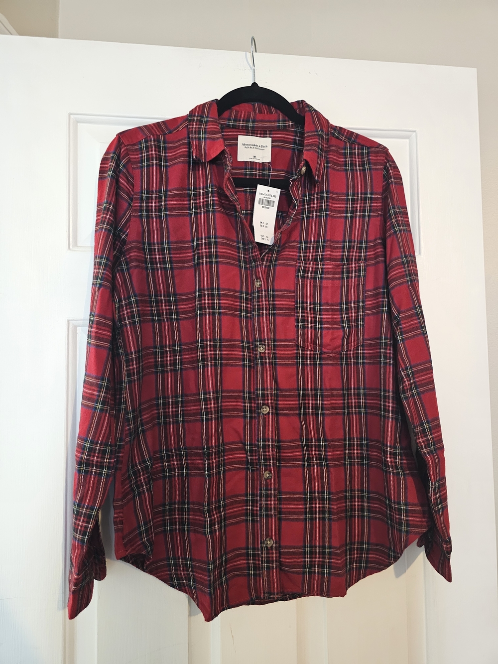 Abercrombie & Fitch Red Plaid Button-Down Shirt